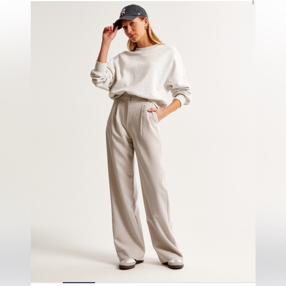 abercrombie and fitch premium crepe tailored ultra wide-leg pant